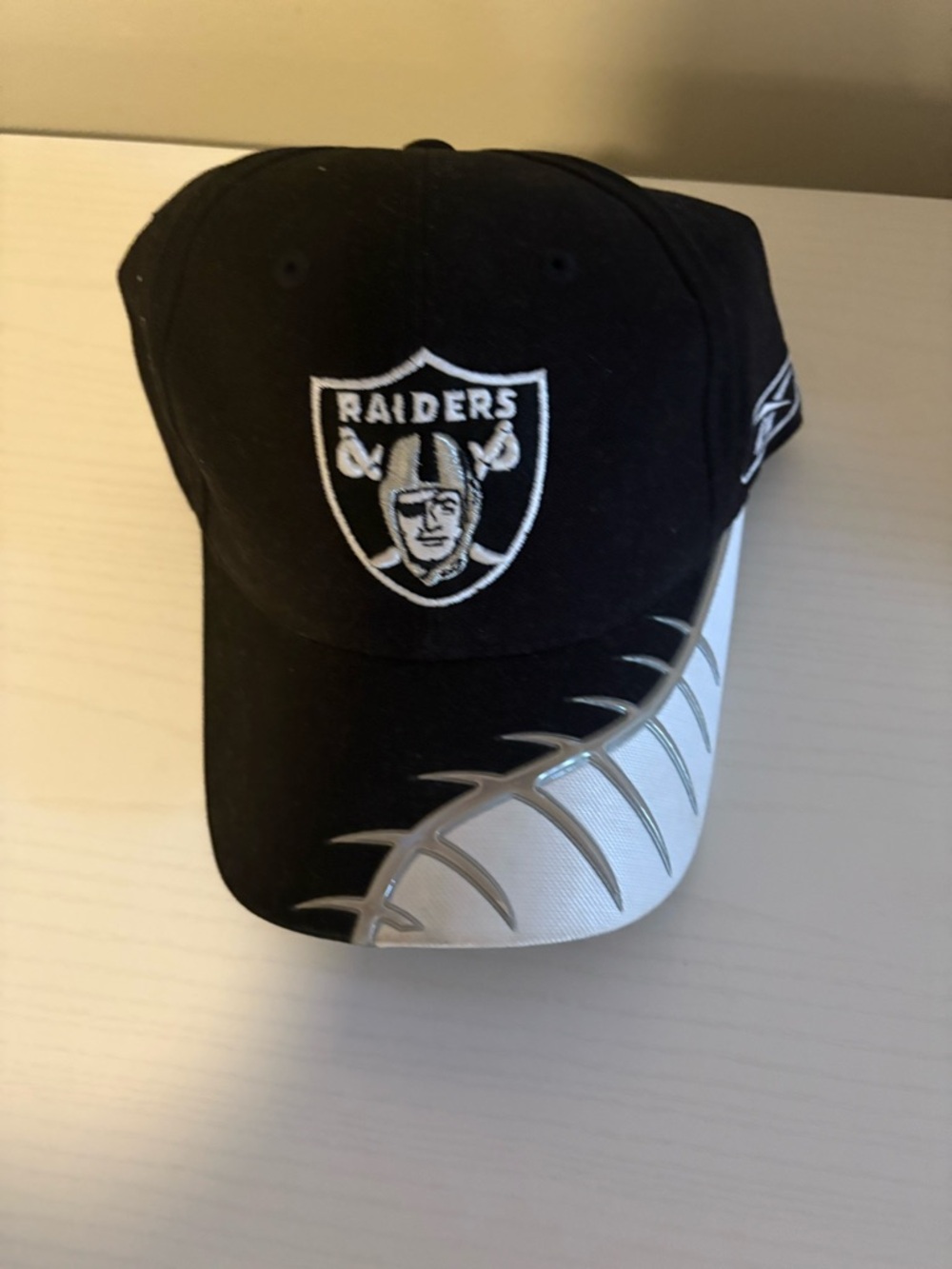 Reebok Black and White Baseball Cap NFL Pro Line Authentic